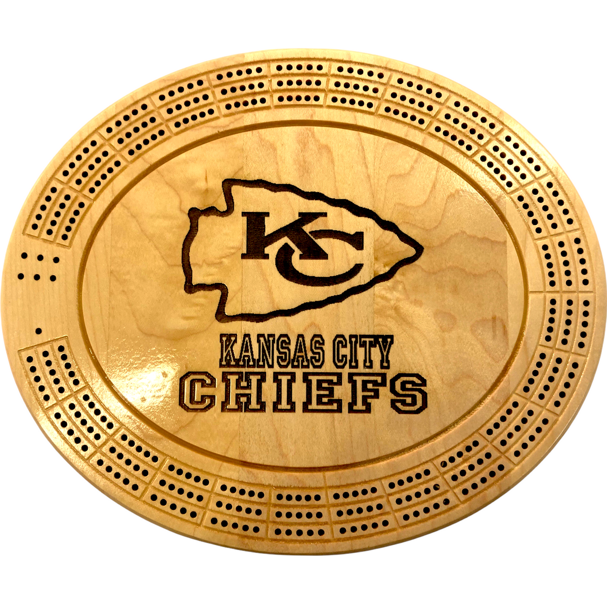 KC Chiefs Custom deals Cribbage Board