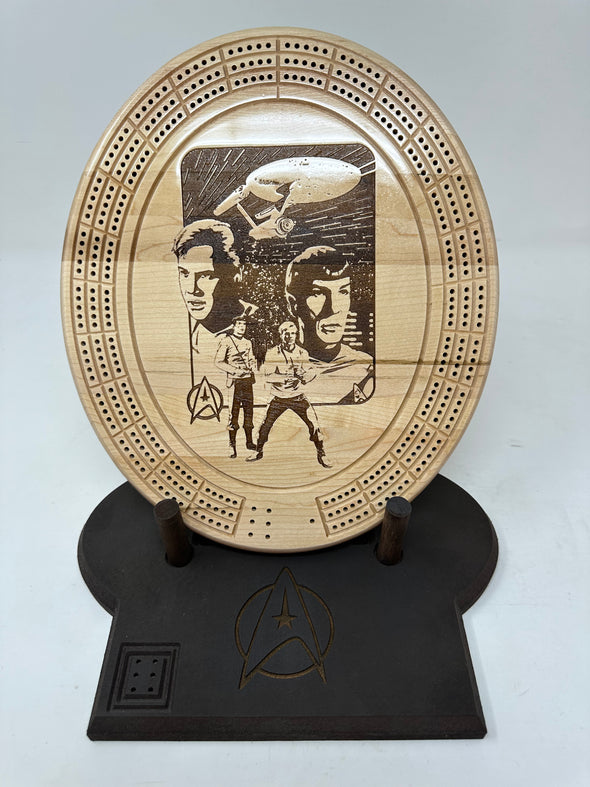 Engraved Star Trek Cribbage Board