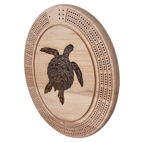 Engraved Turtle Cribbage Board