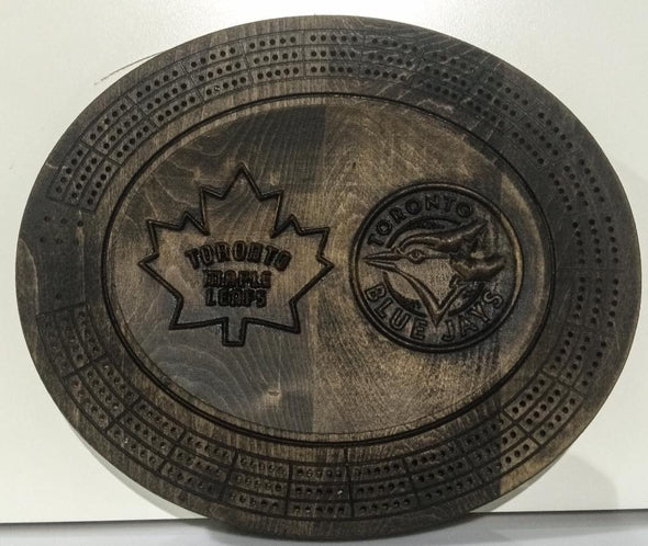 Toronto Maple Leafs / Blue Jays 3D Cribbage Board - Laser's Edge Design RD