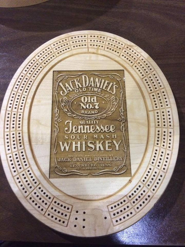 Engraved Jack Daniels Cribbage Board - Laser's Edge Design RD