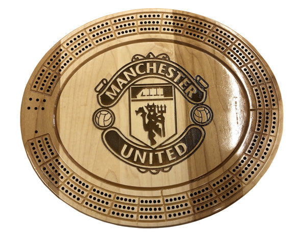 Engraved Manchester United Cribbage Board - Laser's Edge Design RD