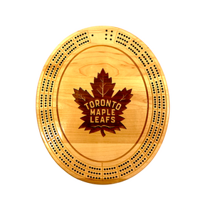 Engraved Toronto Maple Leafs (new logo) Cribbage Board