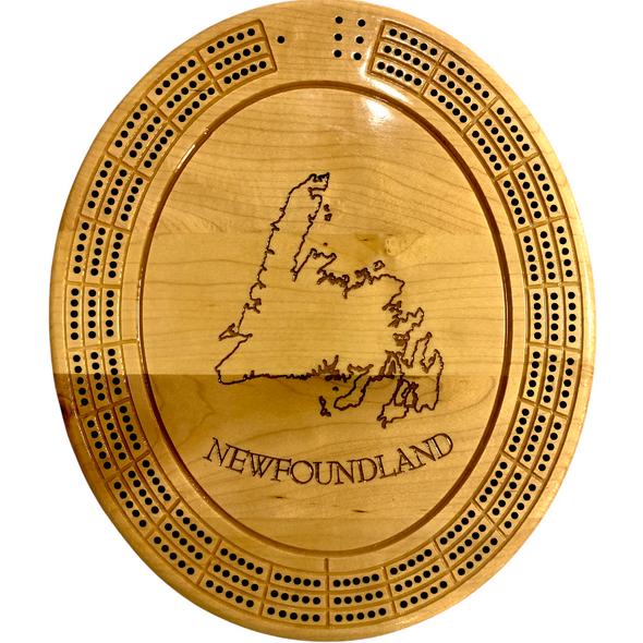 Engraved Newfoundland Cribbage Board