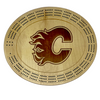 Calgary Flames Engraved Cribbage Board