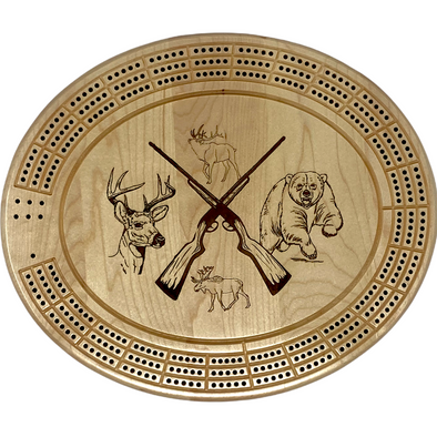 The Hunt Engraved Cribbage Board