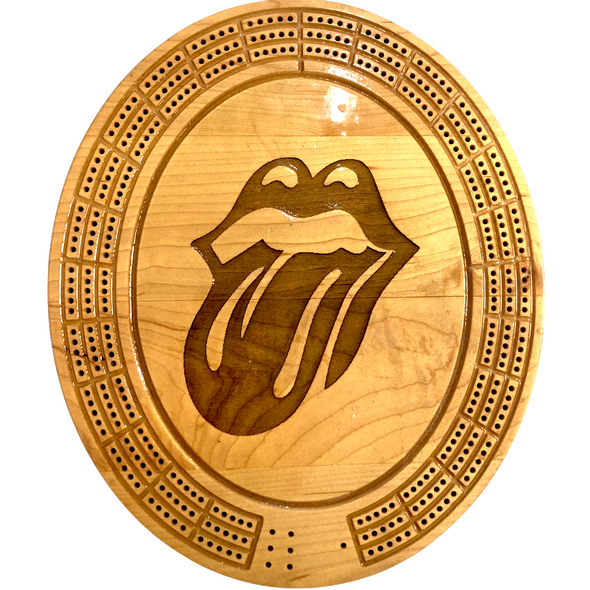 Rolling Stones Engraved Cribbage Board